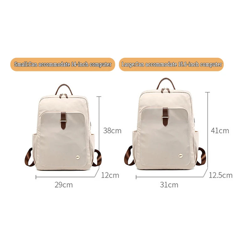 Women's Bags Simple 15.6inch Handbag Nylon Casual Notebook Travel Back Pack Fashion High Quality Waterproof Girl Small Backpacks