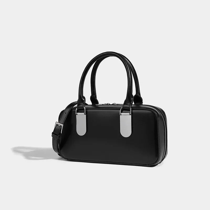Women's Boston Niche Design Handbag Retro Bowling Pillow 2024 High Fashion Versatile Shoulder Messenger Bag