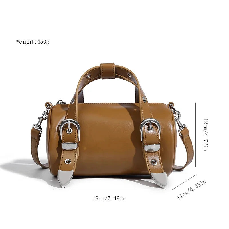 Women's Boston Pillow 2024 New Retro Handbag Casual Niche Shoulder Fashion Versatile Crossbody Small Bag
