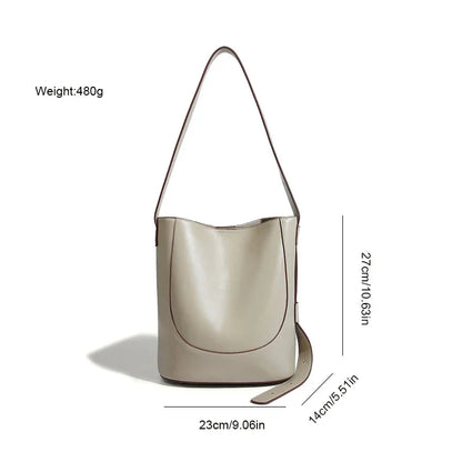 Women's Bucket 2024 Vegetable Basket Large Capacity Simple Casual Handbag High-end Super Soft Shoulder Crossbody Bag
