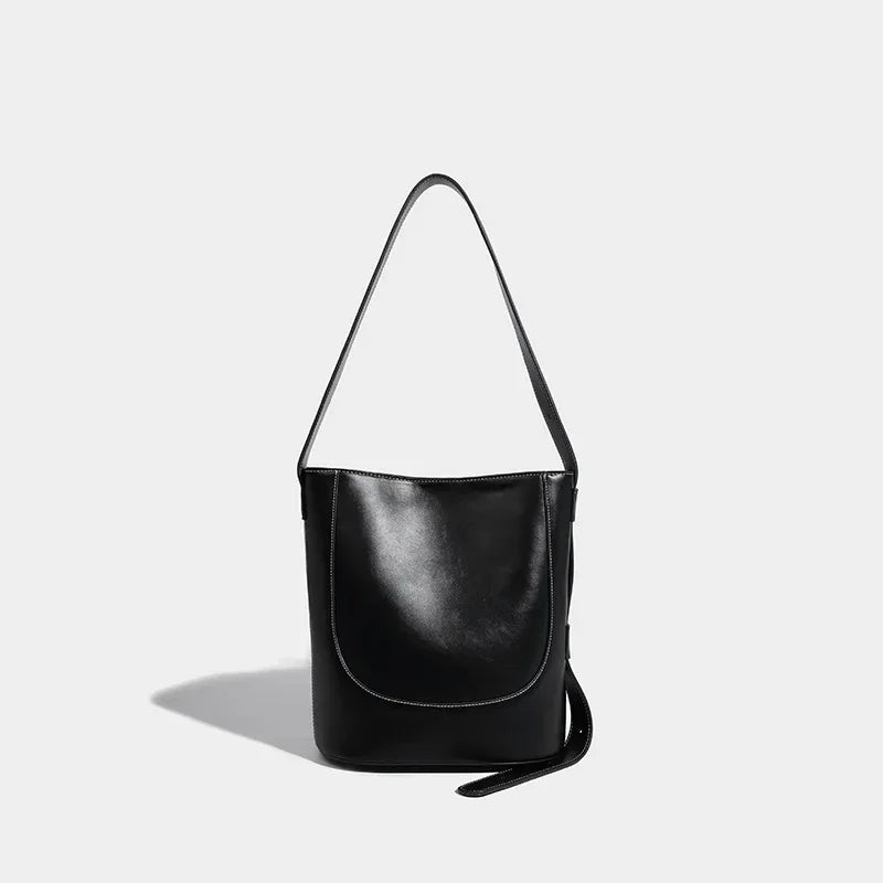 Women's Bucket 2024 Vegetable Basket Large Capacity Simple Casual Handbag High-end Super Soft Shoulder Crossbody Bag