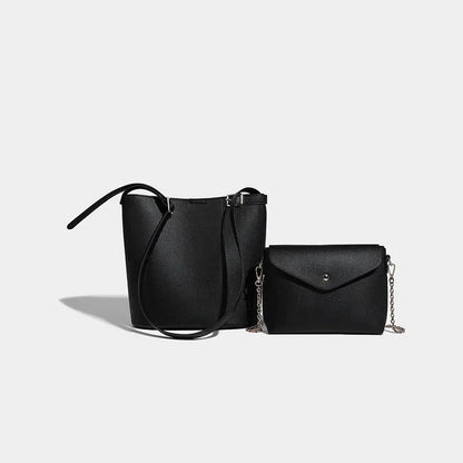 Women's Bucket Simple 2024 High-end Soft Leather Large Capacity Shoulder Casual Versatile Child-Mother Bag