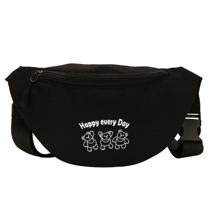 Women's Canvas Chest Bag Female Casual Travel Printing Fashion Lady Waist Pack High Quality Casual Waist Pack