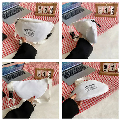Women's Canvas Chest Bag Female Casual Travel Printing Fashion Lady Waist Pack High Quality Casual Waist Pack