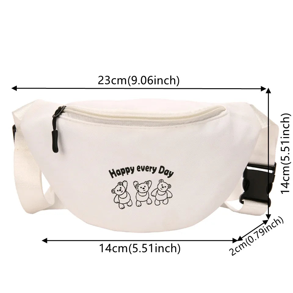 Women's Canvas Chest Bag Female Casual Travel Printing Fashion Lady Waist Pack High Quality Casual Waist Pack