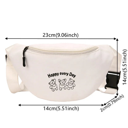 Women's Canvas Chest Bag Female Casual Travel Printing Fashion Lady Waist Pack High Quality Casual Waist Pack