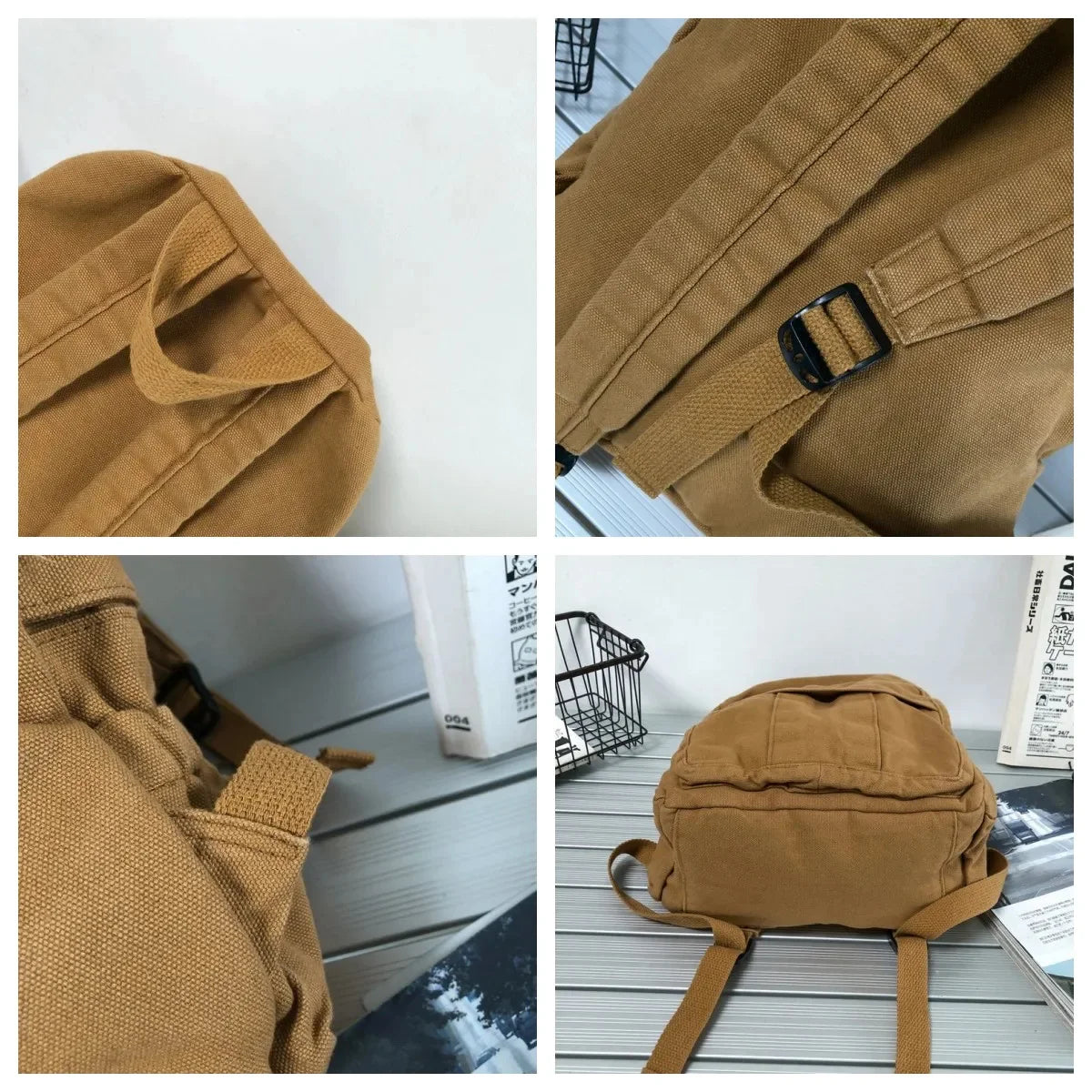 Women's Canvas Soft Schoolbag Fashion College Girls Backpack Travel Ladies Rucksack School Book Bag Pack for Female