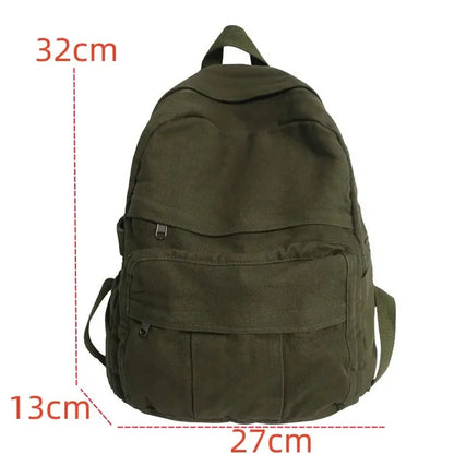 Women's Canvas Soft Schoolbag Fashion College Girls Backpack Travel Ladies Rucksack School Book Bag Pack for Female