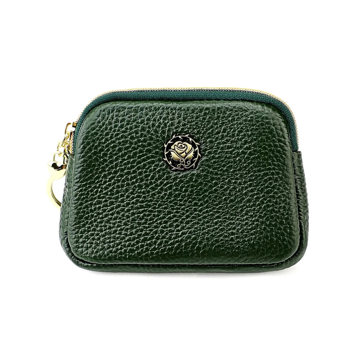 Women's Casual Genuine Leather Zipper Coin Purse Key Card Holder Slim Thin Head Layer Cowhide Universal Wallet