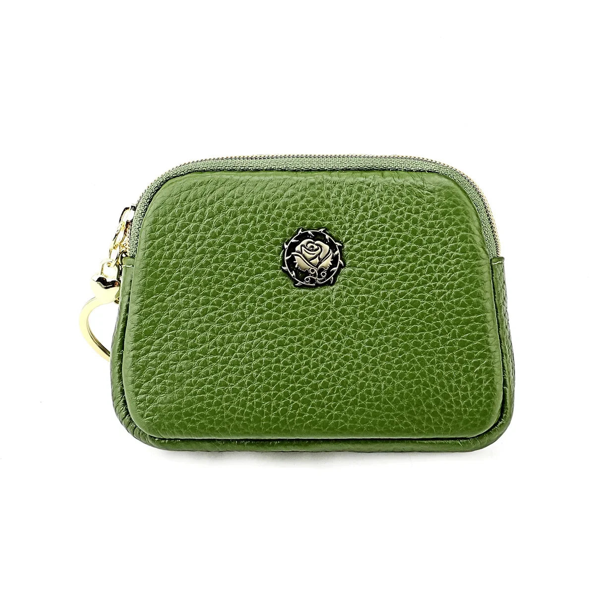 Women's Casual Genuine Leather Zipper Coin Purse Key Card Holder Slim Thin Head Layer Cowhide Universal Wallet