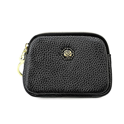 Women's Casual Genuine Leather Zipper Coin Purse Key Card Holder Slim Thin Head Layer Cowhide Universal Wallet
