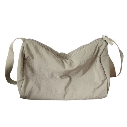 Women's Casual Satchels All-matching Crossbody Bags Simple Shoulder Bag with Adjustable Strap Stylish Nylon Schoolbag