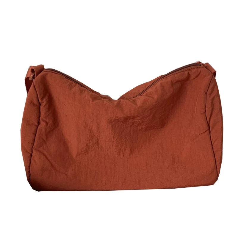 Women's Casual Satchels All-matching Crossbody Bags Simple Shoulder Bag with Adjustable Strap Stylish Nylon Schoolbag