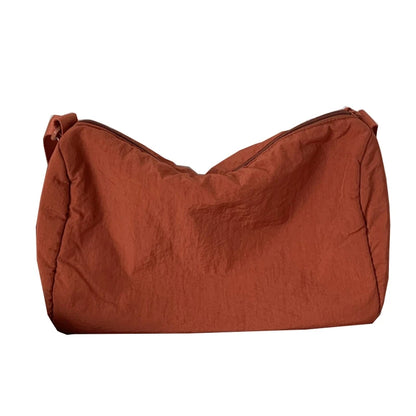Women's Casual Satchels All-matching Crossbody Bags Simple Shoulder Bag with Adjustable Strap Stylish Nylon Schoolbag
