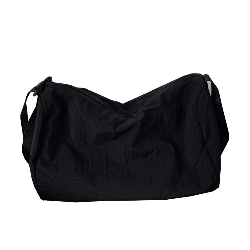 Women's Casual Satchels All-matching Crossbody Bags Simple Shoulder Bag with Adjustable Strap Stylish Nylon Schoolbag
