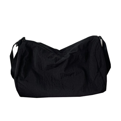 Women's Casual Satchels All-matching Crossbody Bags Simple Shoulder Bag with Adjustable Strap Stylish Nylon Schoolbag
