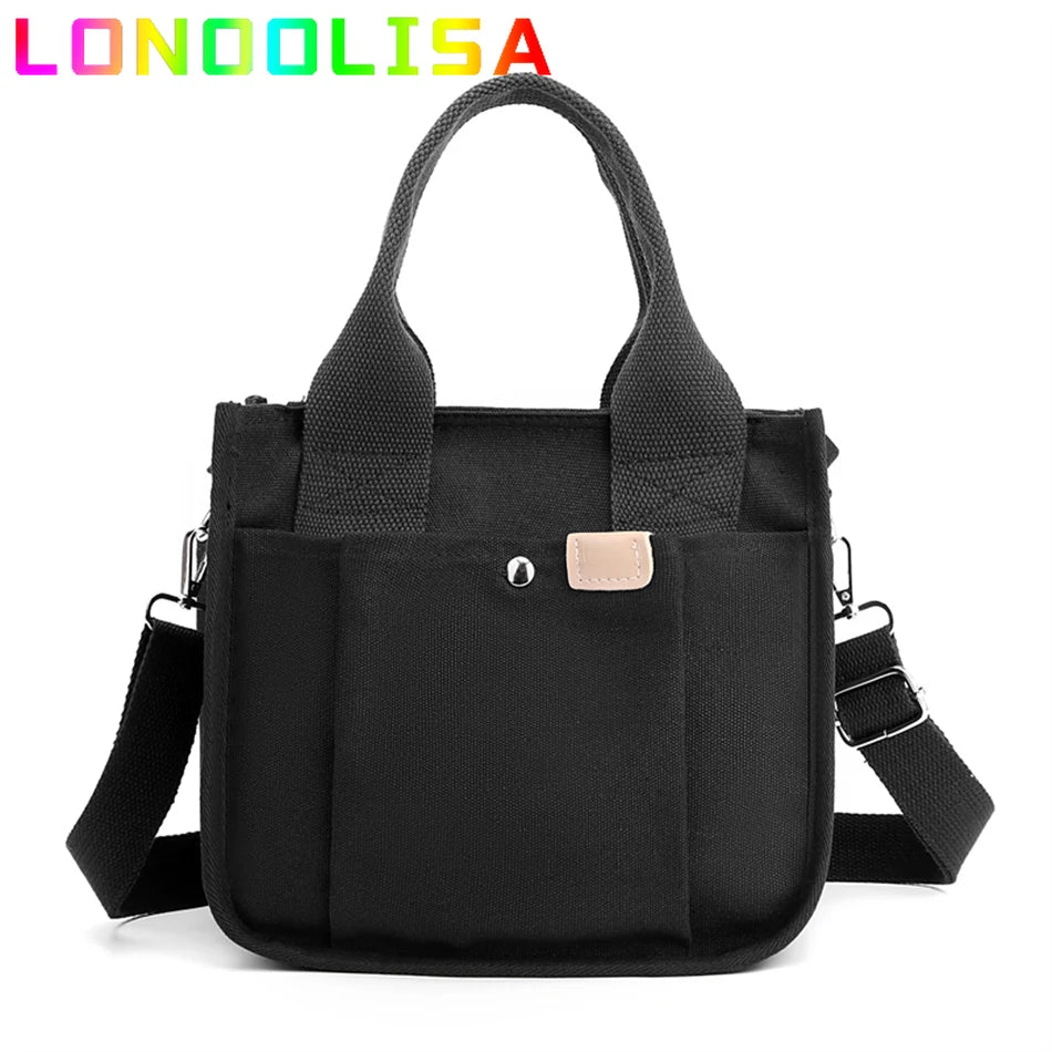 Women's Casual Tote Large Capacity Canvas Crossbody Bag for 2022 Trendy Fashion Shoulder Messenger Lady Bag Female Handbag Purse