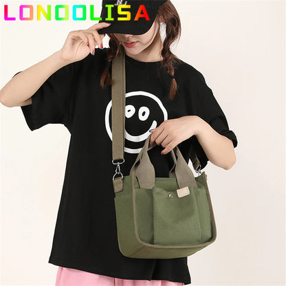 Women's Casual Tote Large Capacity Canvas Crossbody Bag for 2022 Trendy Fashion Shoulder Messenger Lady Bag Female Handbag Purse