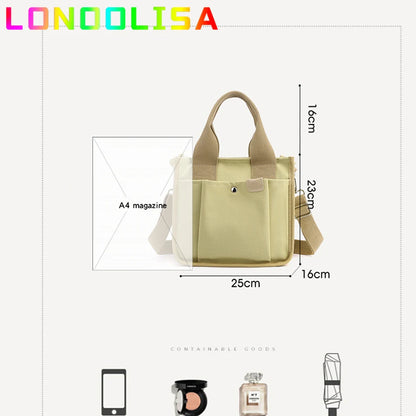 Women's Casual Tote Large Capacity Canvas Crossbody Bag for 2022 Trendy Fashion Shoulder Messenger Lady Bag Female Handbag Purse