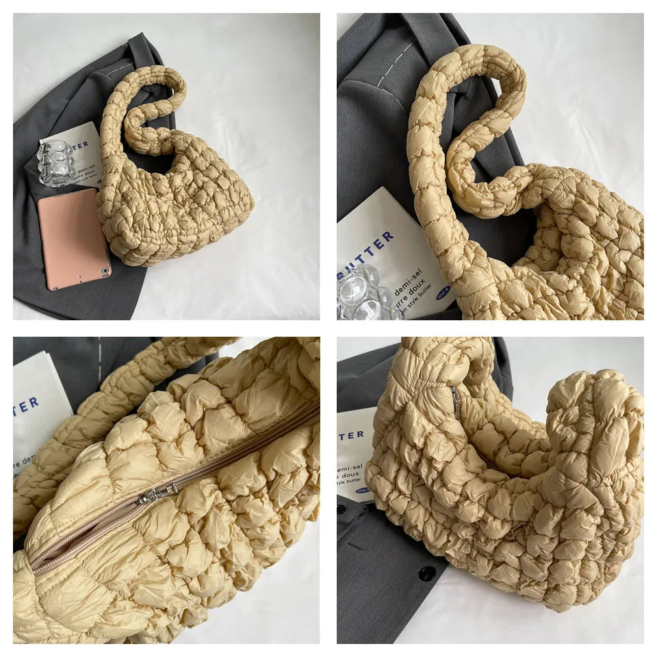 Women's Clouds Pleat Shoulder Bag Ladies Versatile Casual Messenger Bag New Fashion Dumplings Handbags Ladies Underarm Bag