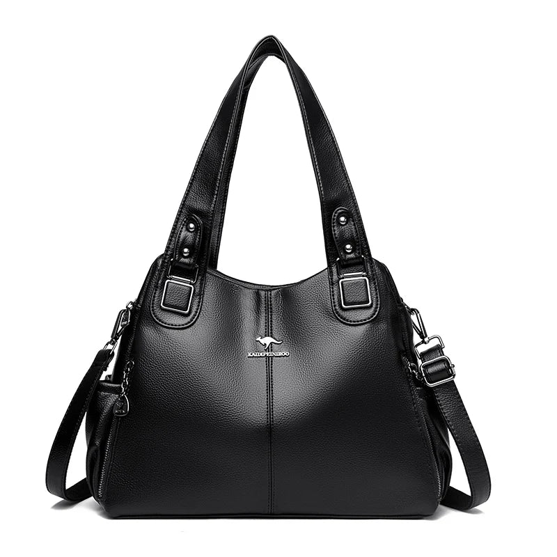Women's Crossbody Bag Soft Leather Handbag for Women Quality Shoulder Bag Luxury Ladies Large Capacity Casual Tote Sac A Main