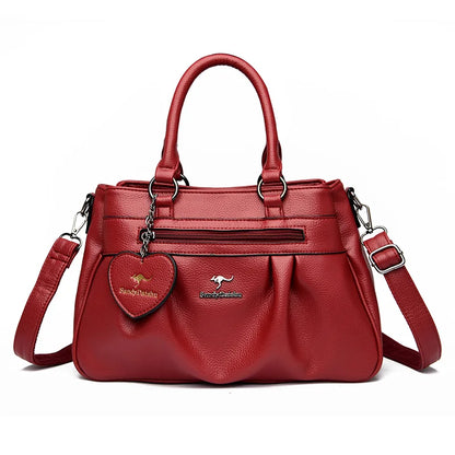 Women's Crossbody Bag Soft Leather Handbag for Women Quality Shoulder Bag Luxury Ladies Large Capacity Casual Tote Sac A Main