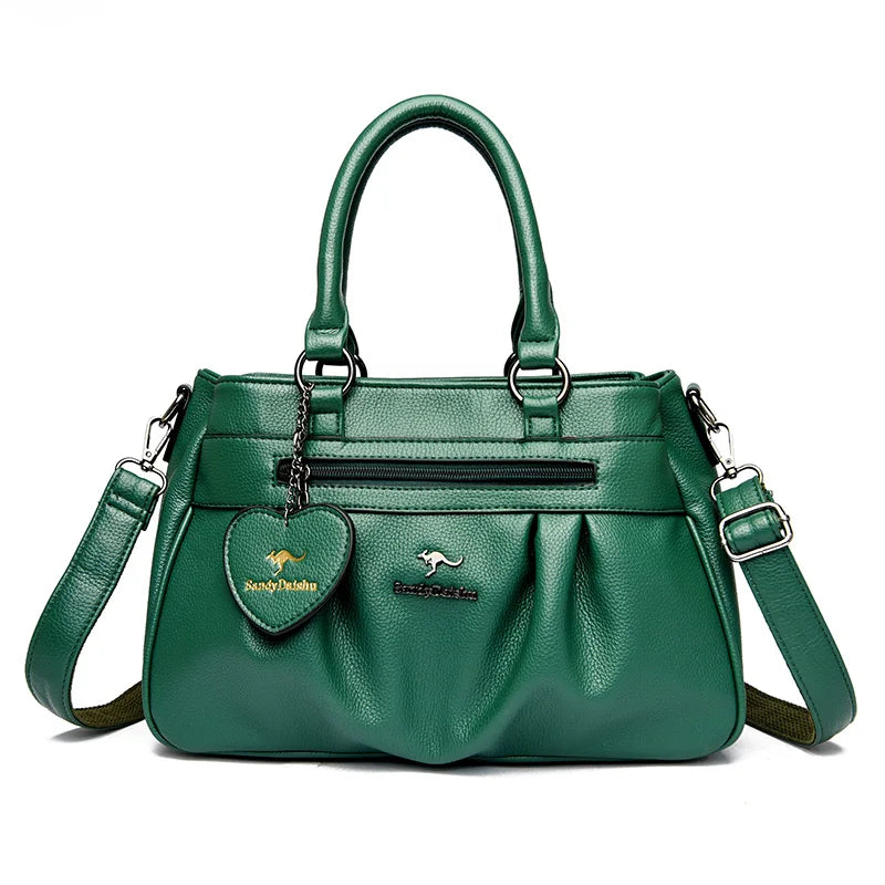 Women's Crossbody Bag Soft Leather Handbag for Women Quality Shoulder Bag Luxury Ladies Large Capacity Casual Tote Sac A Main