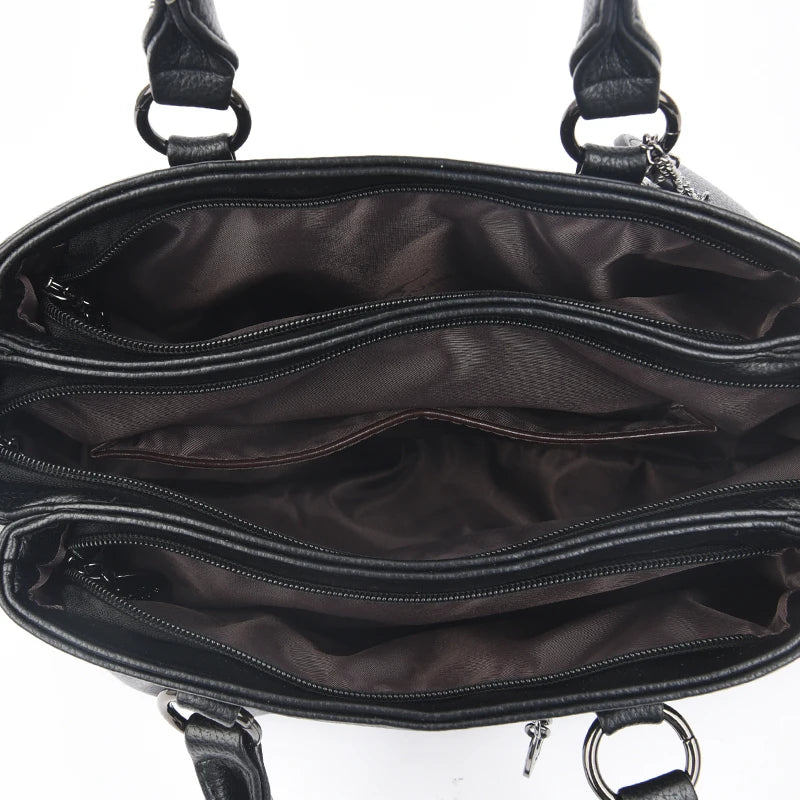 Women's Crossbody Bag Soft Leather Handbag for Women Quality Shoulder Bag Luxury Ladies Large Capacity Casual Tote Sac A Main