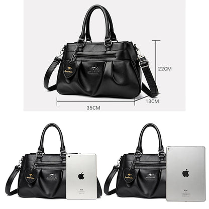 Women's Crossbody Bag Soft Leather Handbag for Women Quality Shoulder Bag Luxury Ladies Large Capacity Casual Tote Sac A Main