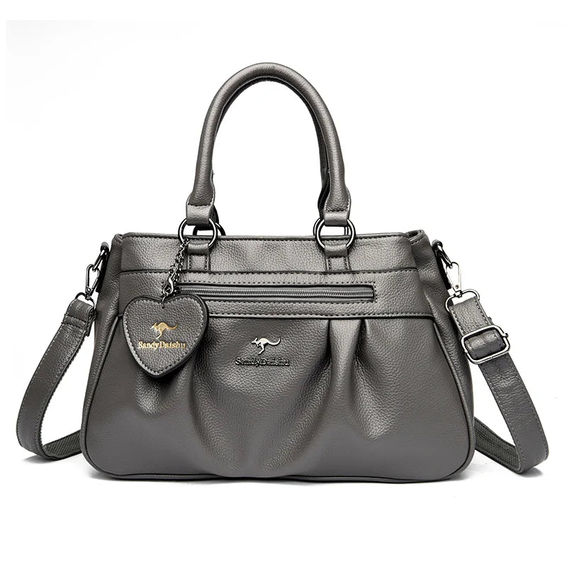 Women's Crossbody Bag Soft Leather Handbag for Women Quality Shoulder Bag Luxury Ladies Large Capacity Casual Tote Sac A Main