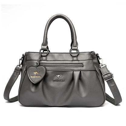 Women's Crossbody Bag Soft Leather Handbag for Women Quality Shoulder Bag Luxury Ladies Large Capacity Casual Tote Sac A Main