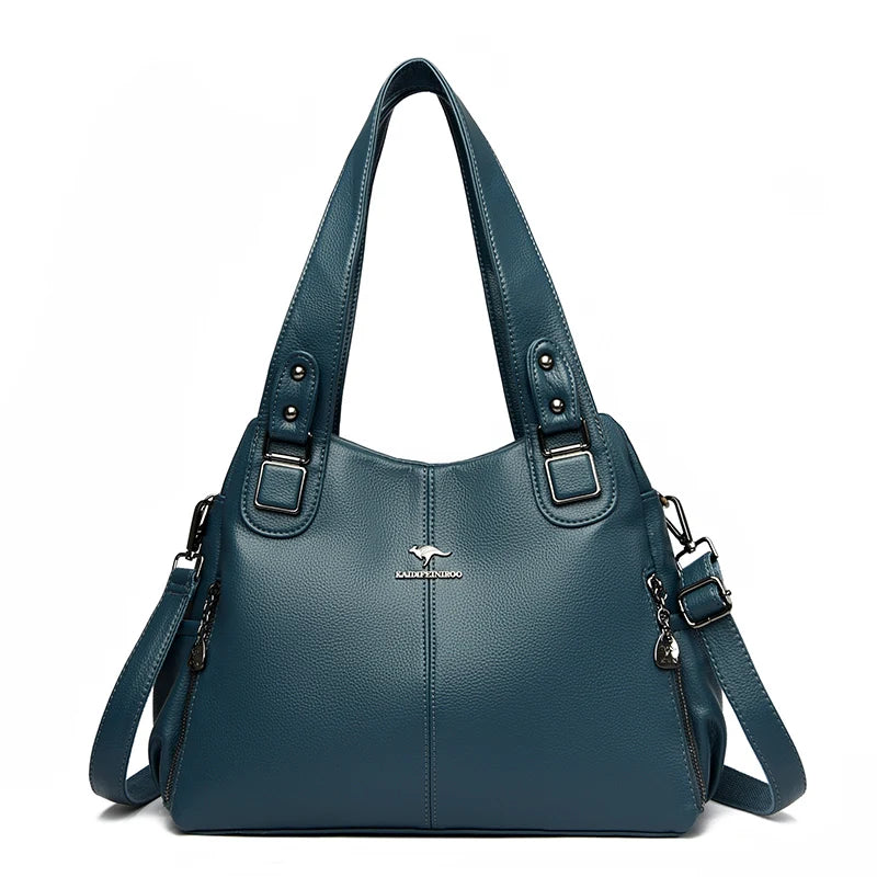 Women's Crossbody Bag Soft Leather Handbag for Women Quality Shoulder Bag Luxury Ladies Large Capacity Casual Tote Sac A Main