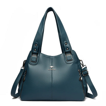 Women's Crossbody Bag Soft Leather Handbag for Women Quality Shoulder Bag Luxury Ladies Large Capacity Casual Tote Sac A Main