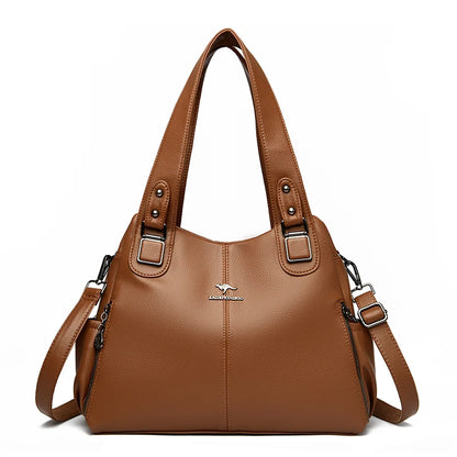 Women's Crossbody Bag Soft Leather Handbag for Women Quality Shoulder Bag Luxury Ladies Large Capacity Casual Tote Sac A Main