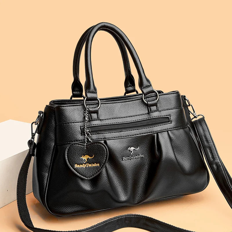 Women's Crossbody Bag Soft Leather Handbag for Women Quality Shoulder Bag Luxury Ladies Large Capacity Casual Tote Sac A Main