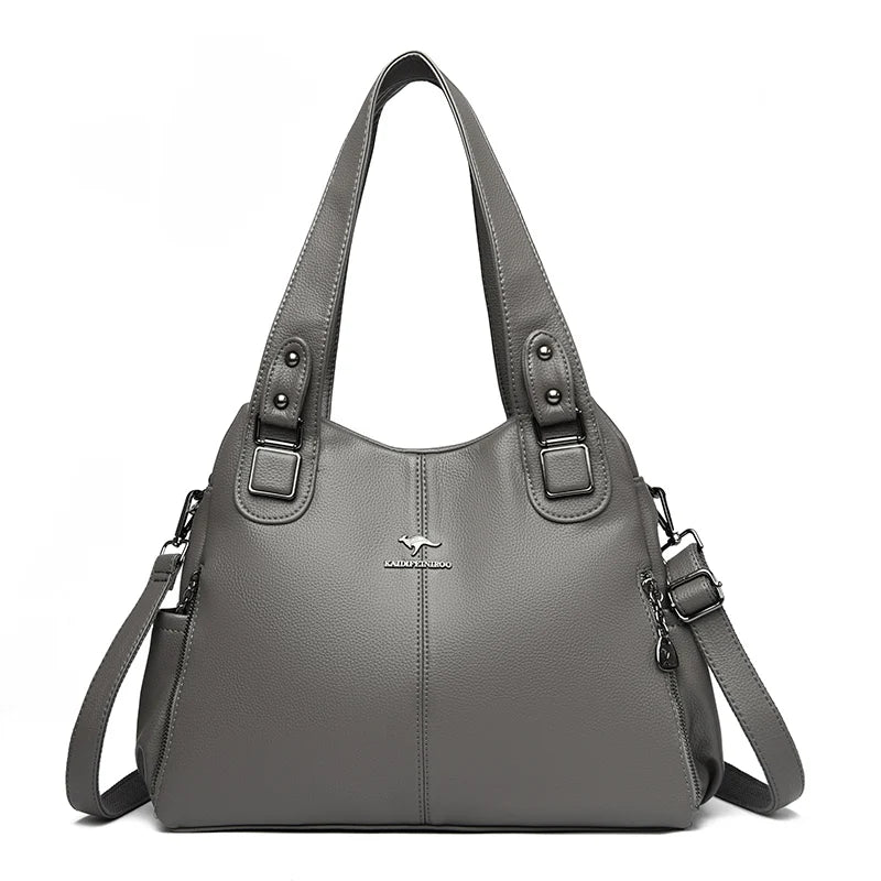 Women's Crossbody Bag Soft Leather Handbag for Women Quality Shoulder Bag Luxury Ladies Large Capacity Casual Tote Sac A Main