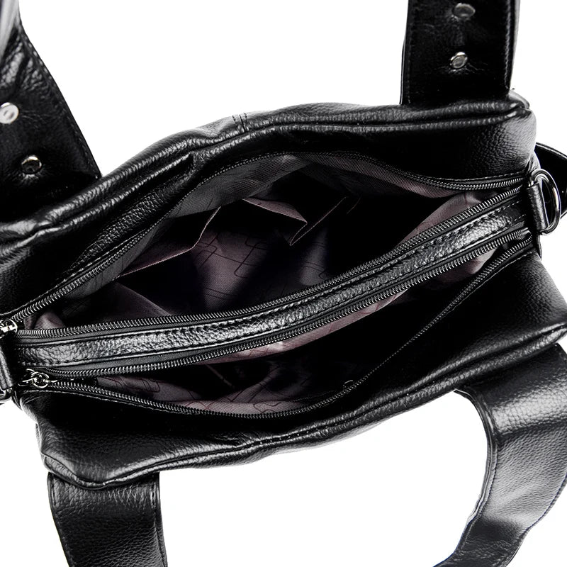 Women's Crossbody Bag Soft Leather Handbag for Women Quality Shoulder Bag Luxury Ladies Large Capacity Casual Tote Sac A Main