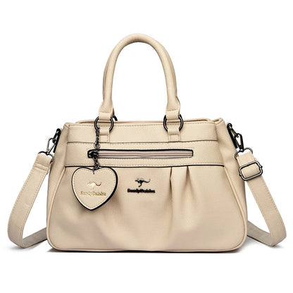 Women's Crossbody Bag Soft Leather Handbag for Women Quality Shoulder Bag Luxury Ladies Large Capacity Casual Tote Sac A Main