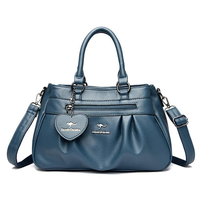 Women's Crossbody Bag Soft Leather Handbag for Women Quality Shoulder Bag Luxury Ladies Large Capacity Casual Tote Sac A Main