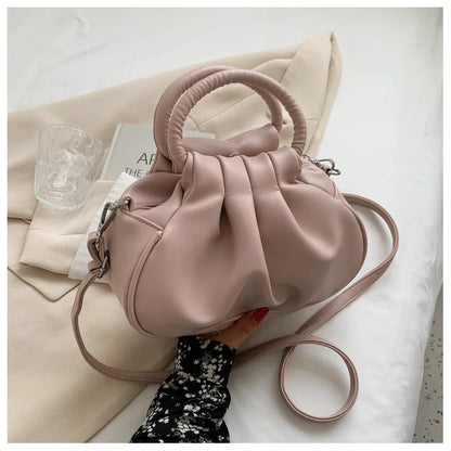 Women's Crossbody Bags 2024 New Retro Pleated Bag Girls Vintage Cloud Bag Handbag Shoulder Bags Mini Messenger Bag