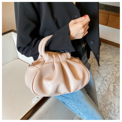Women's Crossbody Bags 2024 New Retro Pleated Bag Girls Vintage Cloud Bag Handbag Shoulder Bags Mini Messenger Bag
