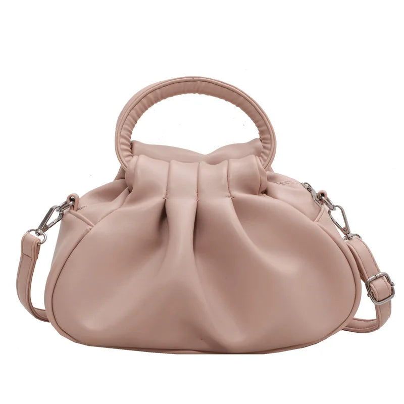 Women's Crossbody Bags 2024 New Retro Pleated Bag Girls Vintage Cloud Bag Handbag Shoulder Bags Mini Messenger Bag
