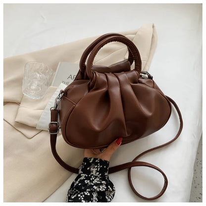 Women's Crossbody Bags 2024 New Retro Pleated Bag Girls Vintage Cloud Bag Handbag Shoulder Bags Mini Messenger Bag