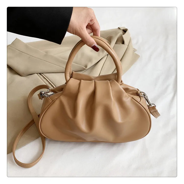 Women's Crossbody Bags 2024 New Retro Pleated Bag Girls Vintage Cloud Bag Handbag Shoulder Bags Mini Messenger Bag