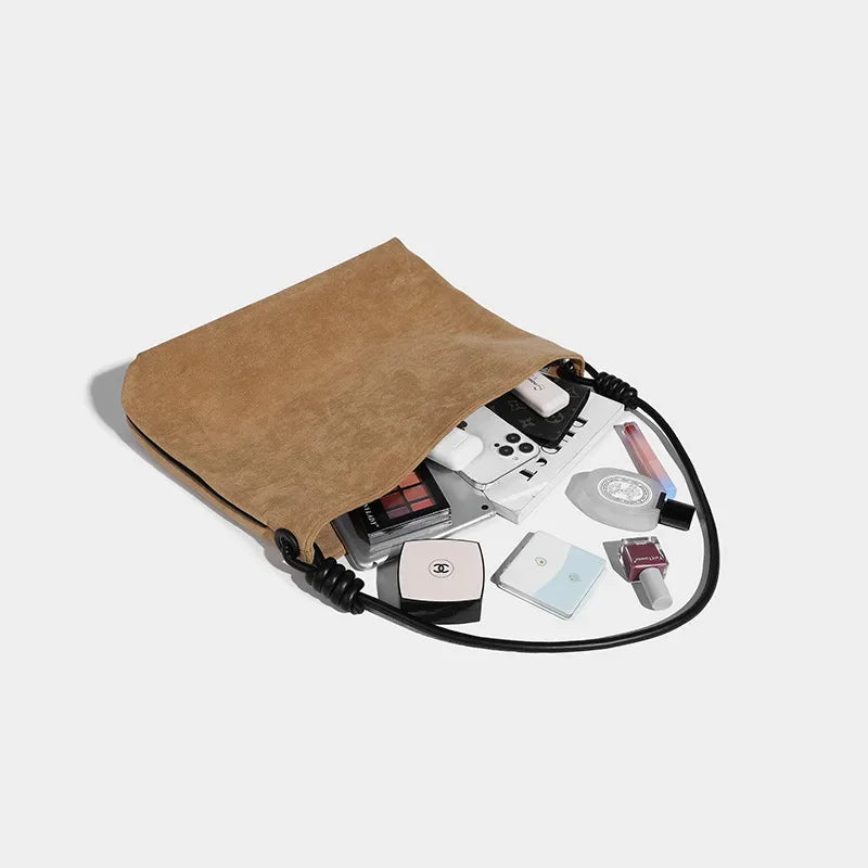 Women's Crossbody Large capacity Retro Velvet Fabric 2024 New Autumn And Winter Single Shoulder Commuting Tote Bag For Women