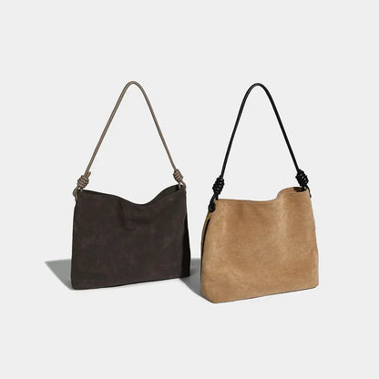 Women's Crossbody Large capacity Retro Velvet Fabric 2024 New Autumn And Winter Single Shoulder Commuting Tote Bag For Women
