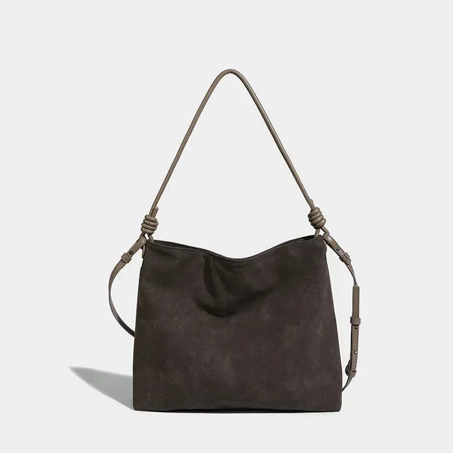Women's Crossbody Large capacity Retro Velvet Fabric 2024 New Autumn And Winter Single Shoulder Commuting Tote Bag For Women