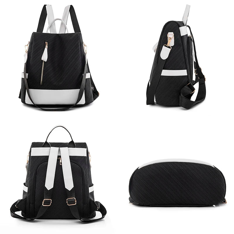Women's Design Travel Mochilas Splashproof PU Backpack Multifunctional Large Capacity Knapsack Six Color Optional Bags Sac A Dos