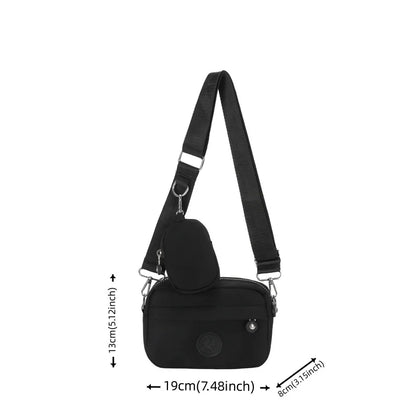 Women's Designer Fashion Versatile Crossbody Bags Waterproof Oxford Solid Color Female Leisure Shoulder Bags Small Square Bags