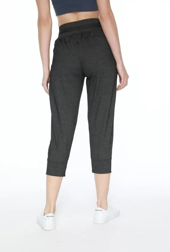 Women's Drawstring Stretch Cropped TrousersSporty Pants Sweatpants
